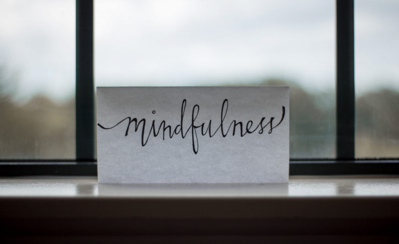 Mindfulness written on a piece of paper