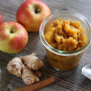 Apples, ginger, and cinnamon mixture